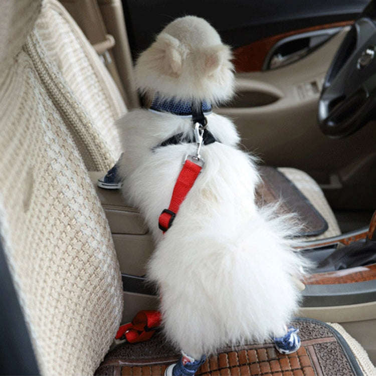 Nylon Harness Leash Clip Pet Dog Car Seat Belt Security Belt(Black)