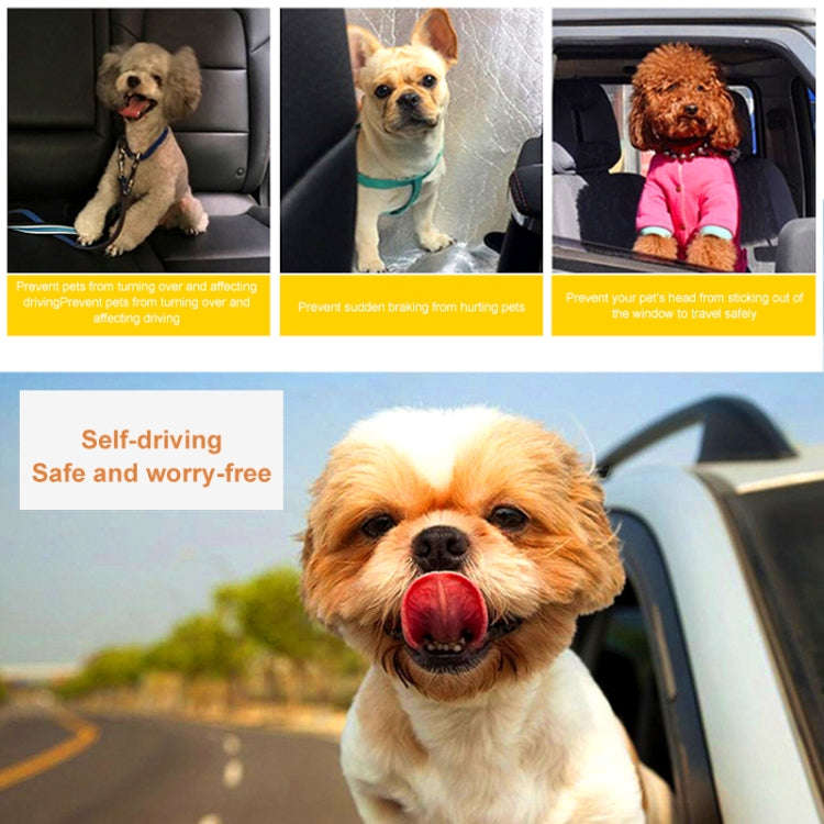 Nylon Harness Leash Clip Pet Dog Car Seat Belt Security Belt(Blue)
