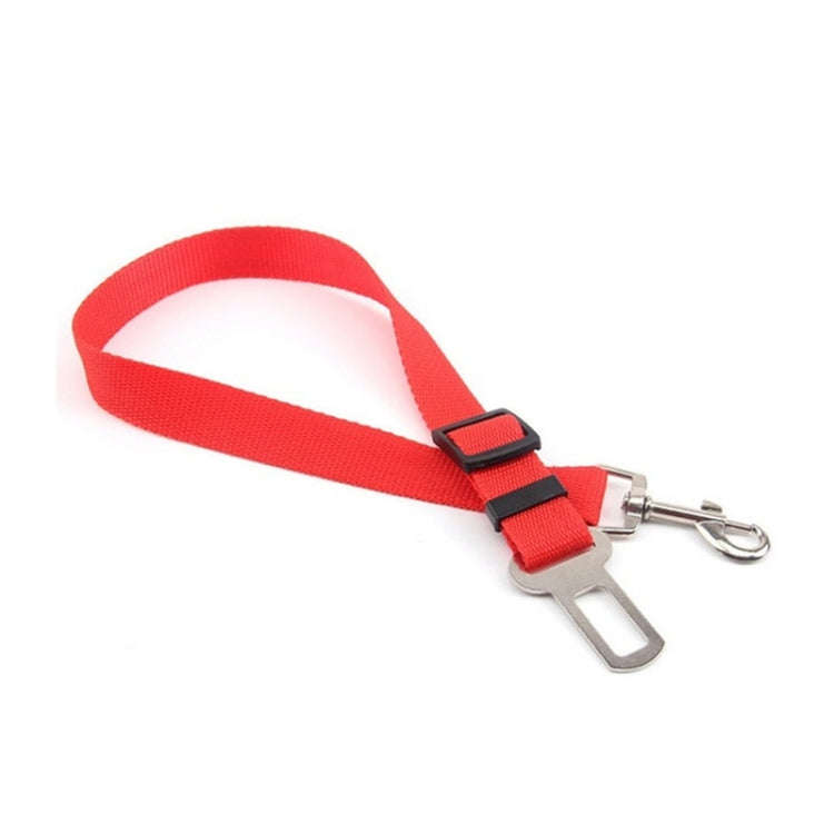 Nylon Harness Leash Clip Pet Dog Car Seat Belt Security Belt(Red)