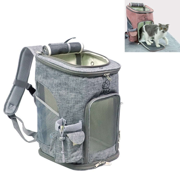 LDLC Pets Going Out Portable Foldable Breathable Backpack, Size:M(Light Gray)