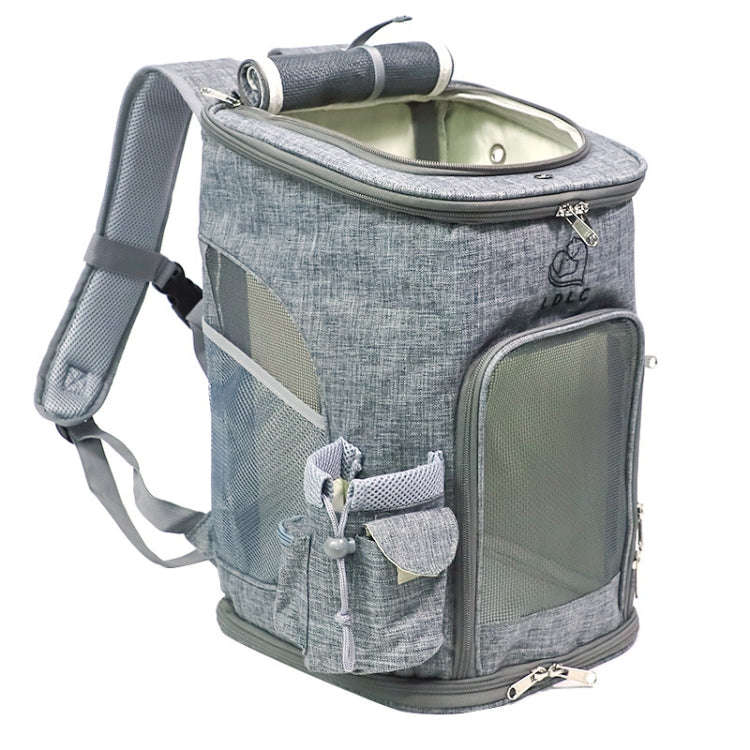 LDLC Pets Going Out Portable Foldable Breathable Backpack, Size:M(Light Gray)
