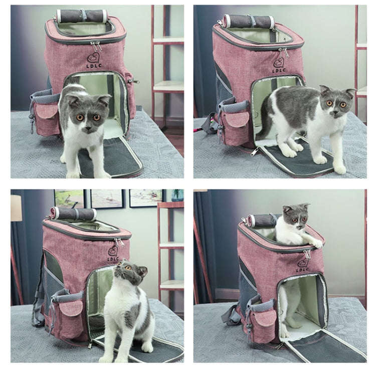 LDLC Pets Going Out Portable Foldable Breathable Backpack, Size:M(Light Gray)