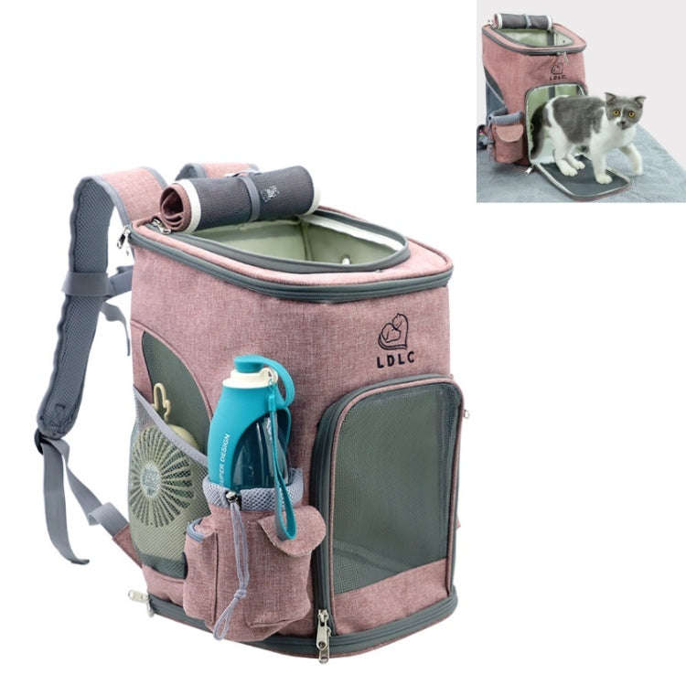 LDLC Pets Going Out Portable Foldable Breathable Backpack, Size:M(Light Pink )