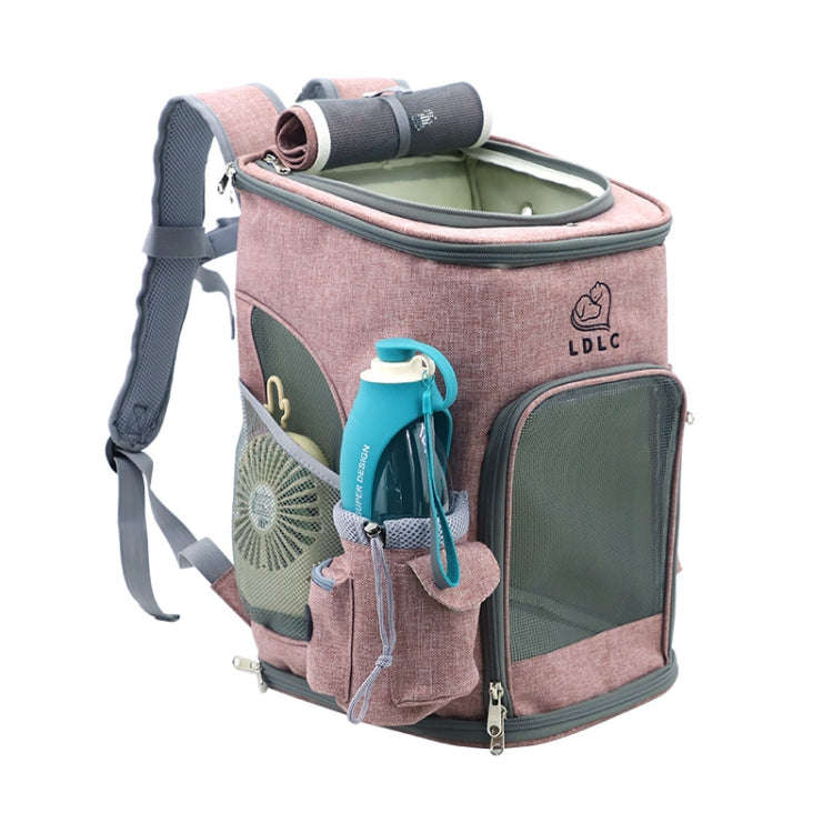LDLC Pets Going Out Portable Foldable Breathable Backpack, Size:M(Light Pink )