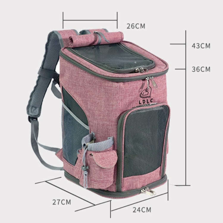 LDLC Pets Going Out Portable Foldable Breathable Backpack, Size:M(Denim Blue )