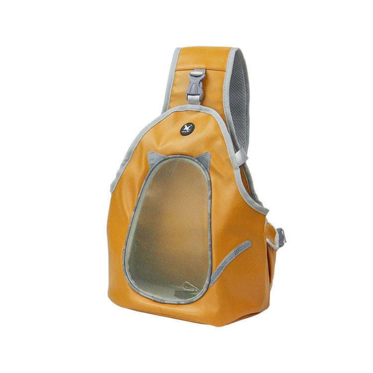 TAILUP Pets Carry Out Shoulder Bag Convenient Foldable Leather Chest Bag, Specification: S(Orange...