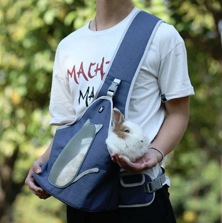 TAILUP Pets Carry Out Shoulder Bag Convenient Foldable Leather Chest Bag, Specification: S(Jean B...