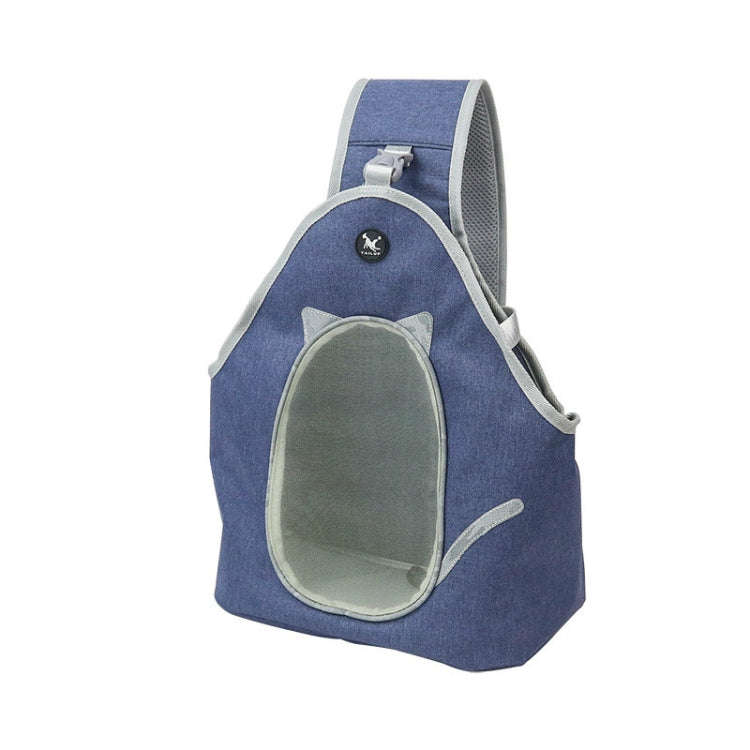 TAILUP Pets Carry Out Shoulder Bag Convenient Foldable Leather Chest Bag, Specification: S(Jean B...