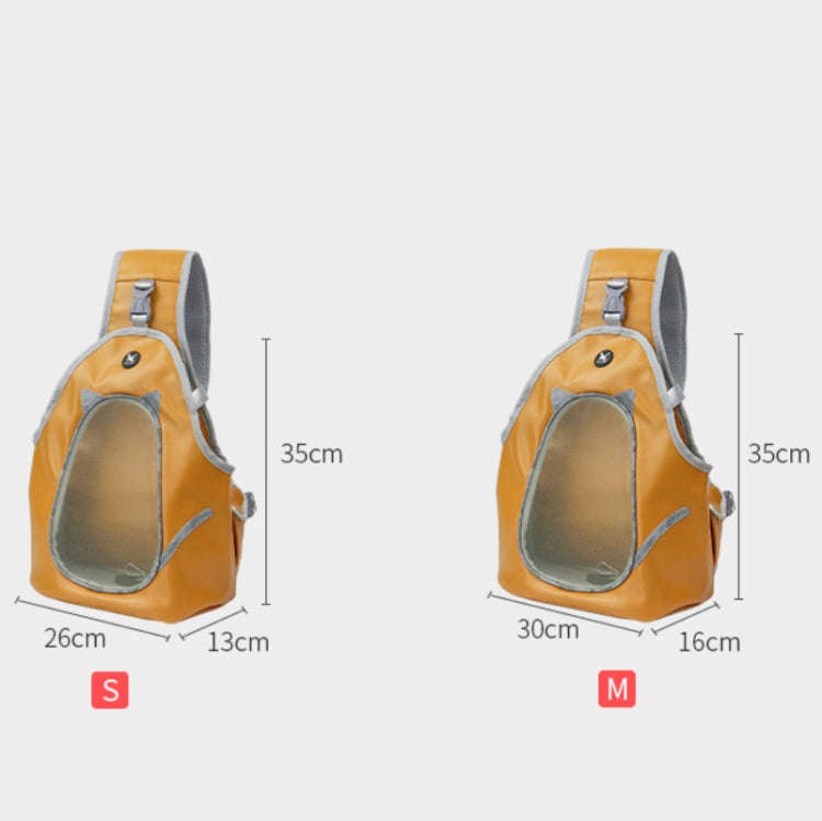 TAILUP Pets Carry Out Shoulder Bag Convenient Foldable Leather Chest Bag, Specification: S(Jean B...