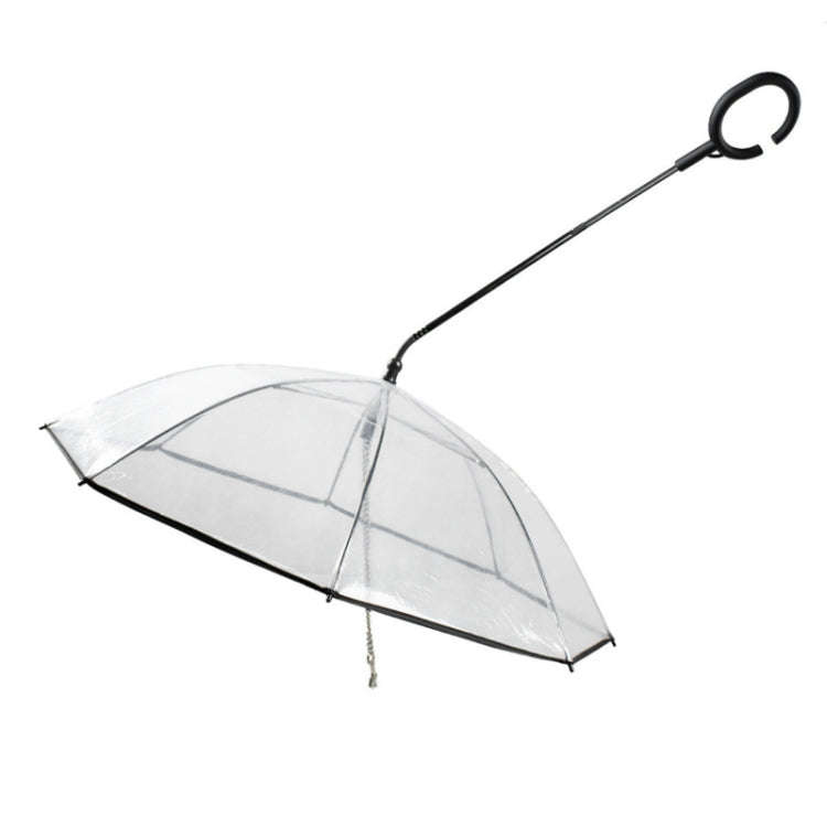 Pet Umbrella Transparent Adjustable Rainy Dog Walking Leash