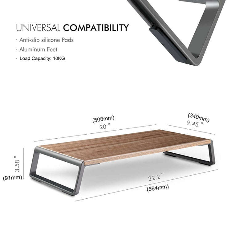 Monitor Stand Riser with Metal Feet for iMac MacBook LCD Display Printer, Lapdesk Tabletop Organi...