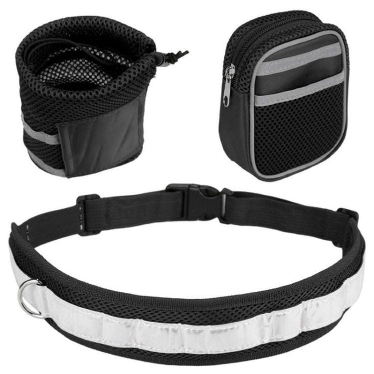 Dog Running Reflective Adjustable Belt Traction Rope with Small Bag, Specification:4-Piece Set(Red)