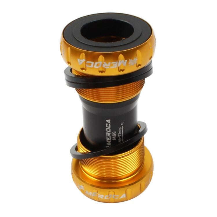Meroca Mountain Bike Bottom Axle One Hollow Bb Bicycle Screw-In Bottom(Gold)