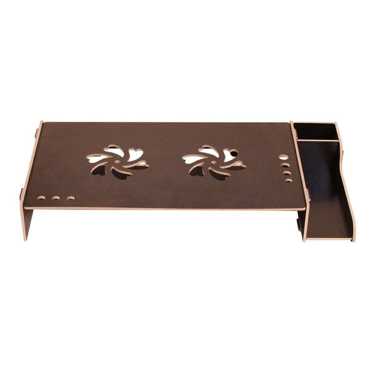 Elevated Wood Computer Monitor Stand Riser Laptop Shelf Desk Organizer with Keyboard Storage