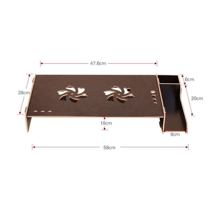 Elevated Wood Computer Monitor Stand Riser Laptop Shelf Desk Organizer with Keyboard Storage