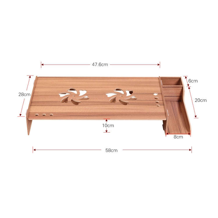 Elevated Wood Computer Monitor Stand Riser Laptop Shelf Desk Organizer with Keyboard Storage