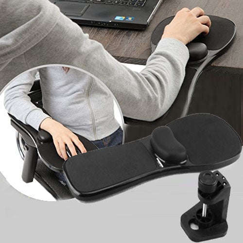 Rotation Computer Desktop Laptop Mouse Tray Elbow Pad Wrist Rest Plate Support Install on Desk an...