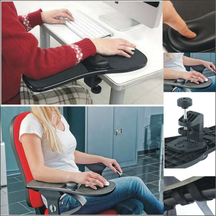 Rotation Computer Desktop Laptop Mouse Tray Elbow Pad Wrist Rest Plate Support Install on Desk an...