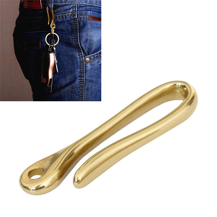 Retro Solid Brass Key Chain Key Ring Belt U Hook Wallet Chain Fish Hook, Length:6cm without Coppe...