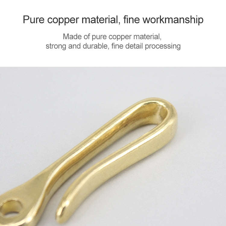 Retro Solid Brass Key Chain Key Ring Belt U Hook Wallet Chain Fish Hook, Length:6cm without Coppe...