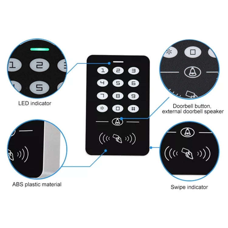 Simple IDIC Card Access Control All-in-one Machine Key Touch Access Control Controller Induction ...
