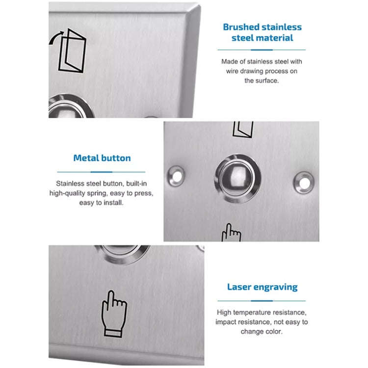 S86 Stainless Steel Exit Button 86 Metal Access Control Switch