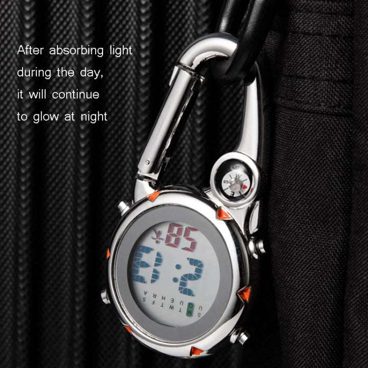 Mountain Climbing Watch Multifunctional Stainless Steel Hook Watch(Blue)