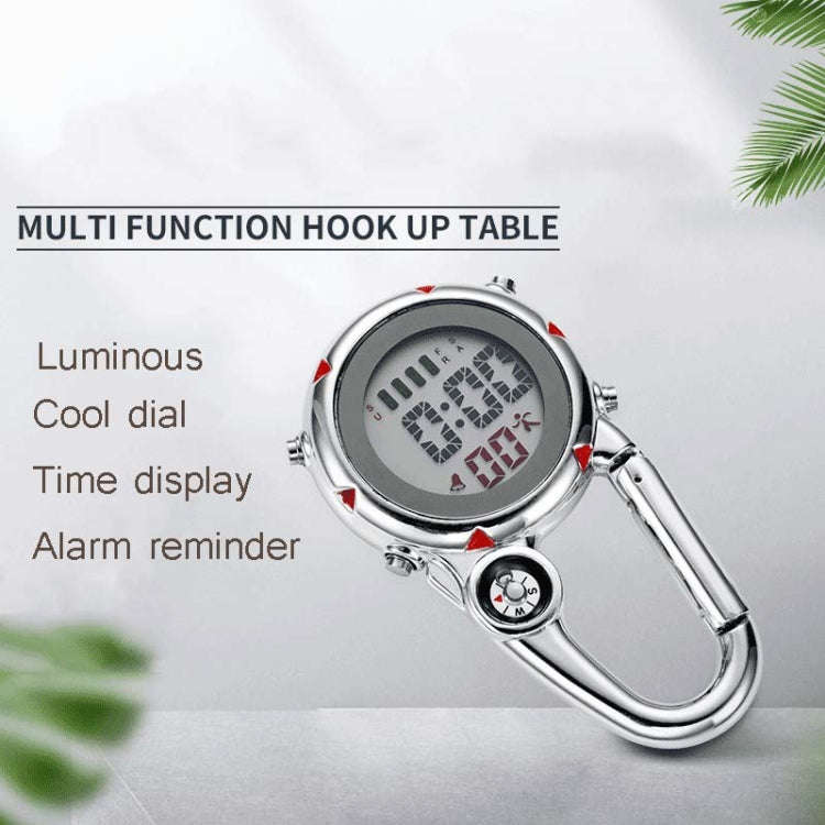 Mountain Climbing Watch Multifunctional Stainless Steel Hook Watch(Orange)