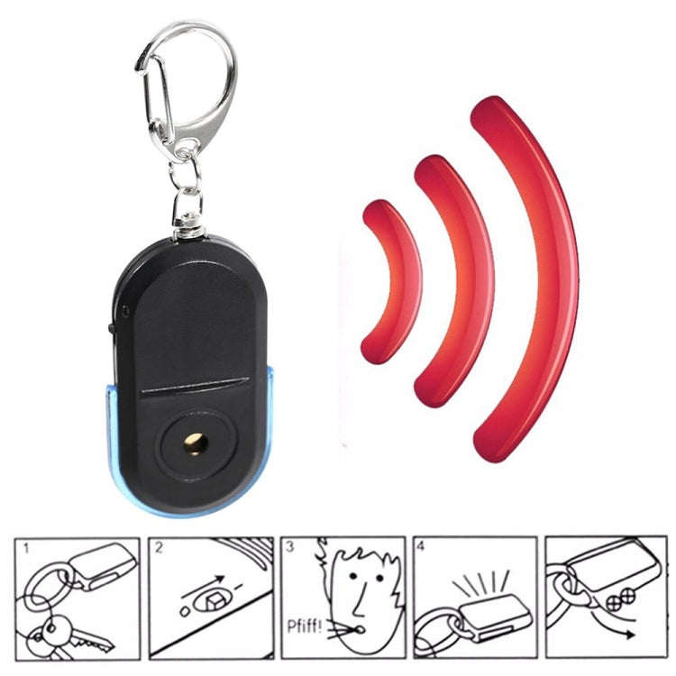5 PCS Portable Anti-Lost Alarm Key Finder Wireless Whistle Sound LED Light Locator Finder(Green)