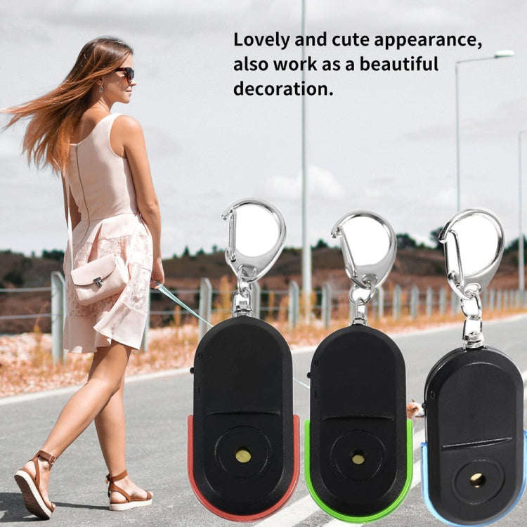 5 PCS Portable Anti-Lost Alarm Key Finder Wireless Whistle Sound LED Light Locator Finder(Green)