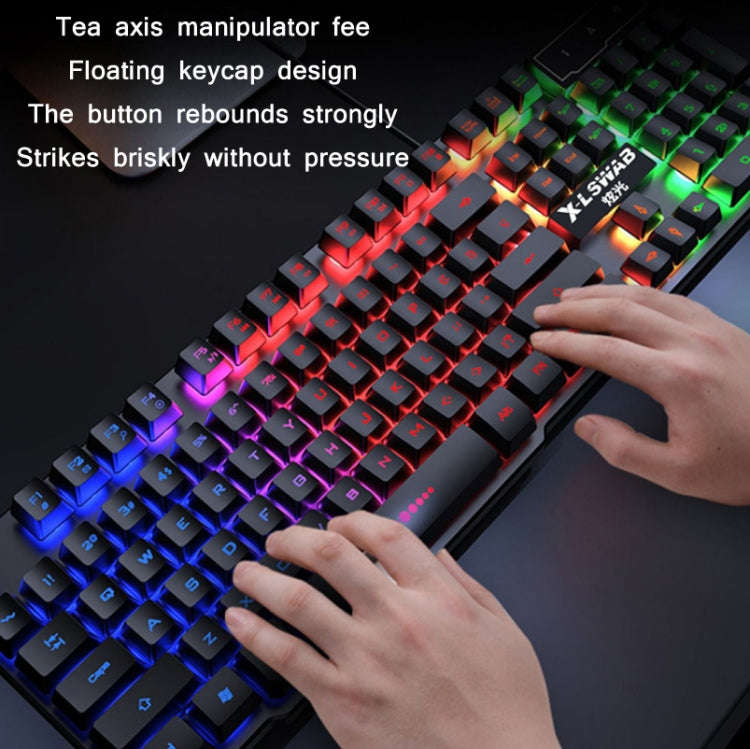 X-L SWAB GX50 Computer Manipulator Feel Wired Keyboard + Macro Programming Mouse, Color Black ...