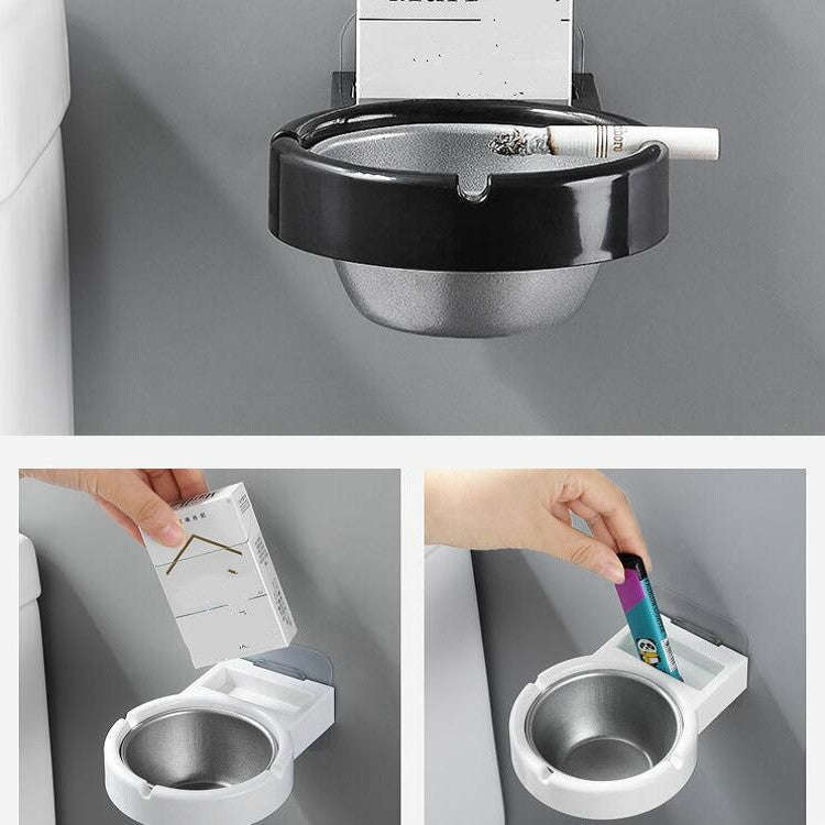 Creative Personality Household Bathroom Wall-mounted Split Ashtray(Black)