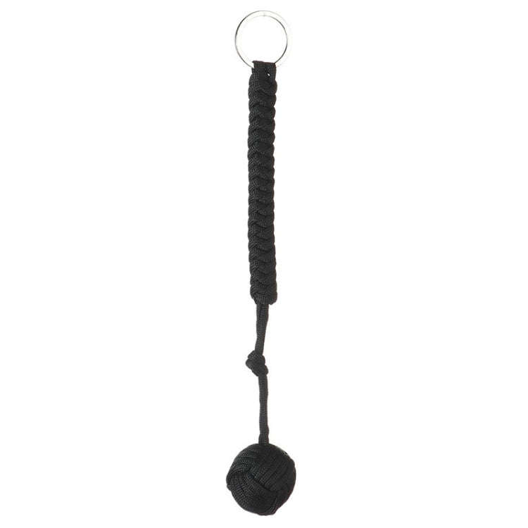 Outdoor Security Protection Black Monkey Fist Steel Ball Bearing Self Defense Lanyard Survival Ke...