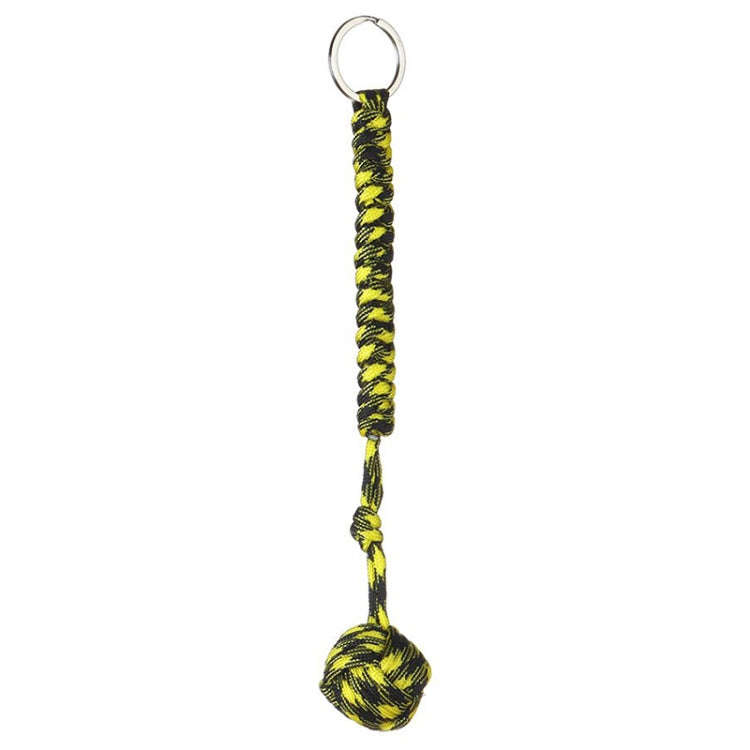 Outdoor Security Protection Black Monkey Fist Steel Ball Bearing Self Defense Lanyard Survival Ke...
