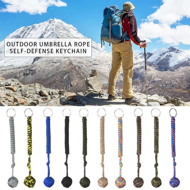 Outdoor Security Protection Black Monkey Fist Steel Ball Bearing Self Defense Lanyard Survival Ke...