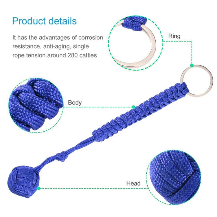 Outdoor Security Protection Black Monkey Fist Steel Ball Bearing Self Defense Lanyard Survival Ke...