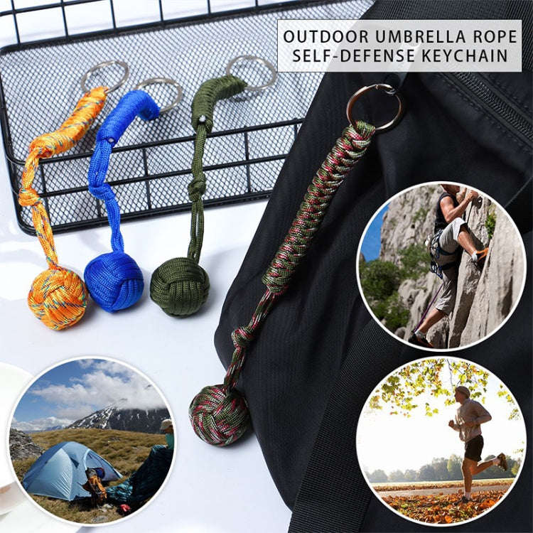 Outdoor Security Protection Black Monkey Fist Steel Ball Bearing Self Defense Lanyard Survival Ke...