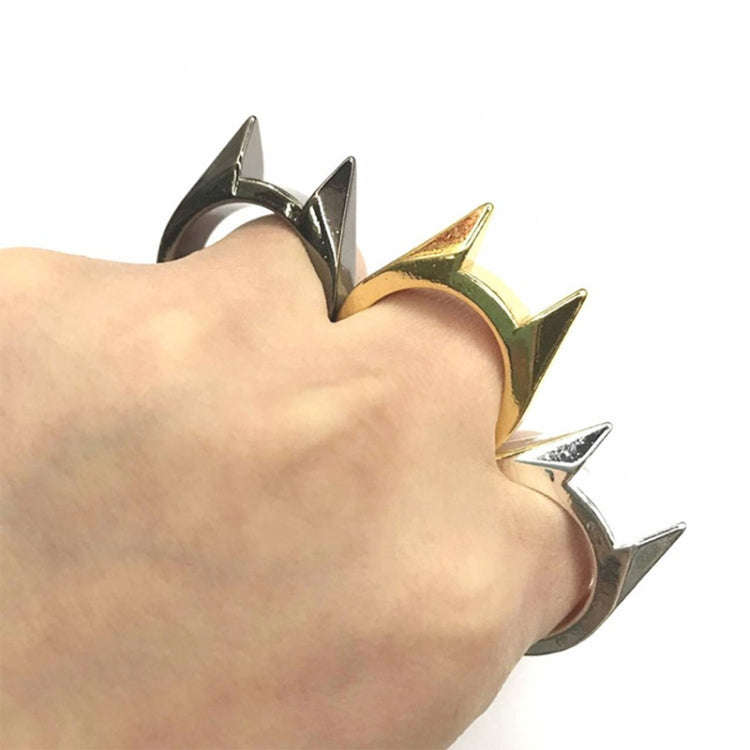 Women Men Safety Survival Ring Tool Self Defence Stainless Steel Finger Defense Ring(Silver)