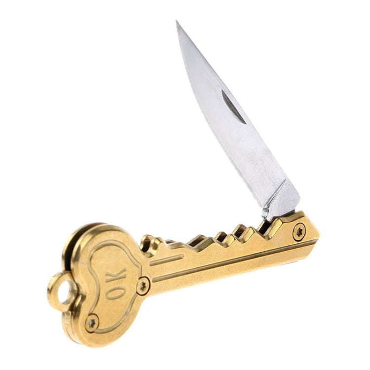 Mini Key Knife Camp Outdoor Keyring Ring Keychain Fold Self Defense Security Multi Tool(Gold)