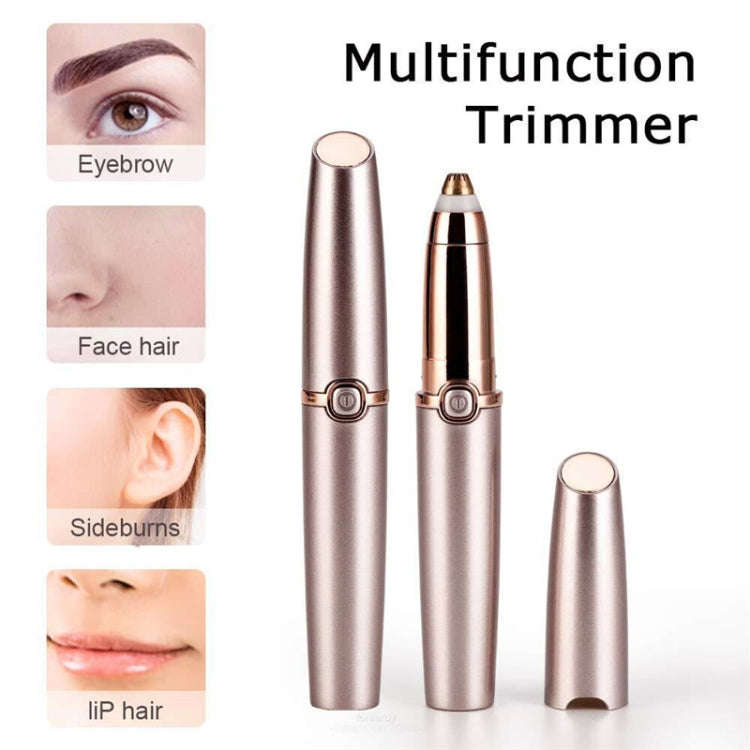 Push Button Electric Eyebrow Trimmer Automatic Hair Removal Device(Rose Gold)