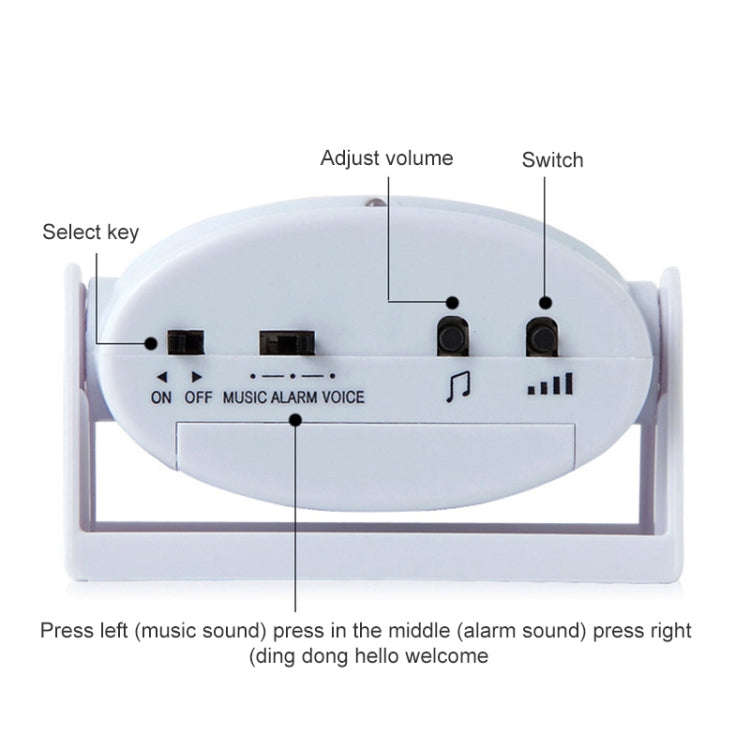 Wireless Intelligent Doorbell Infrared Motion Sensor Voice Prompter Warning Door Bell Alarm(Yellow)