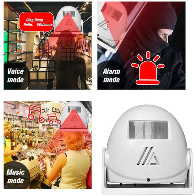 Wireless Intelligent Doorbell Infrared Motion Sensor Voice Prompter Warning Door Bell Alarm(Yellow)
