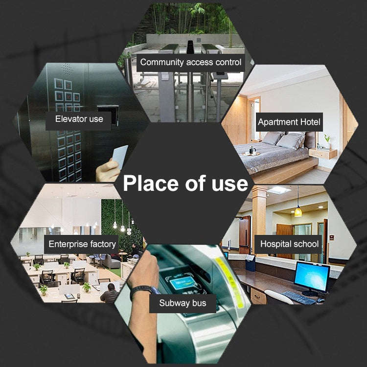 10 PCS 125KHz TK/EM4100 Proximity ID Card Chip Keychain Key Ring(Black)