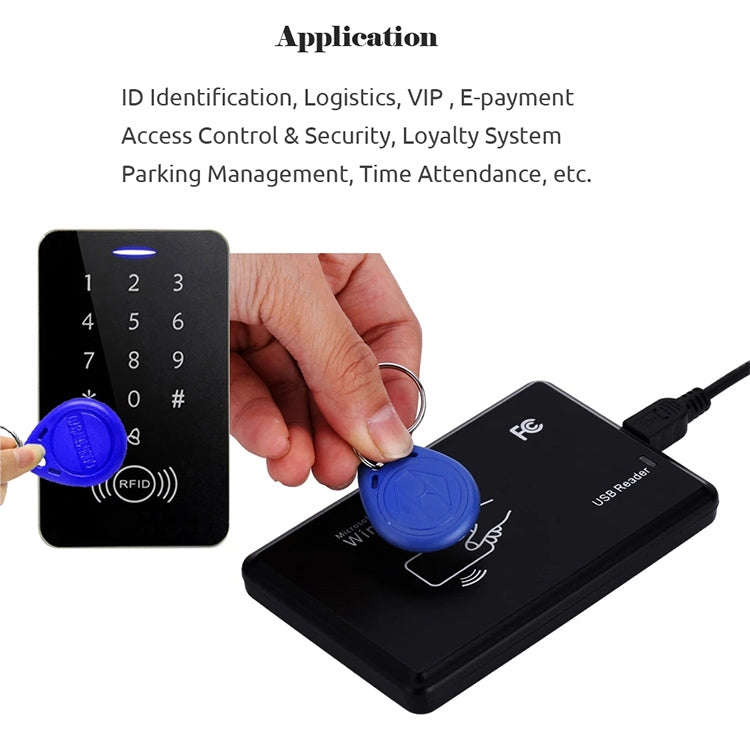 10 PCS 125KHz TK/EM4100 Proximity ID Card Chip Keychain Key Ring(Gray)