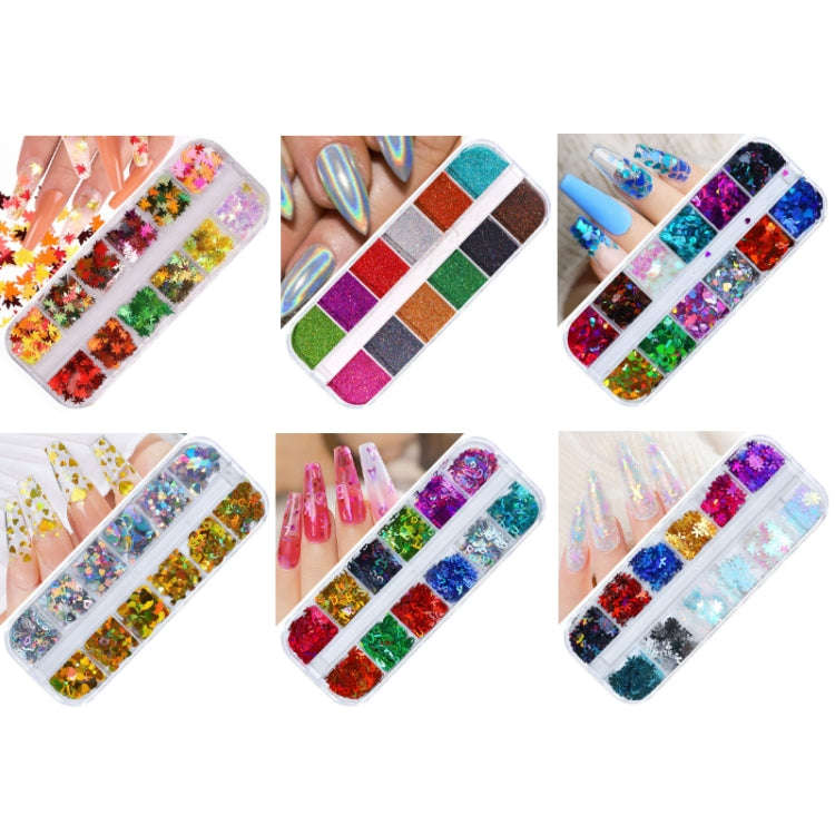 2 PCS Nail Art Butterfly Laser Symphony Sequins, Specification:19
