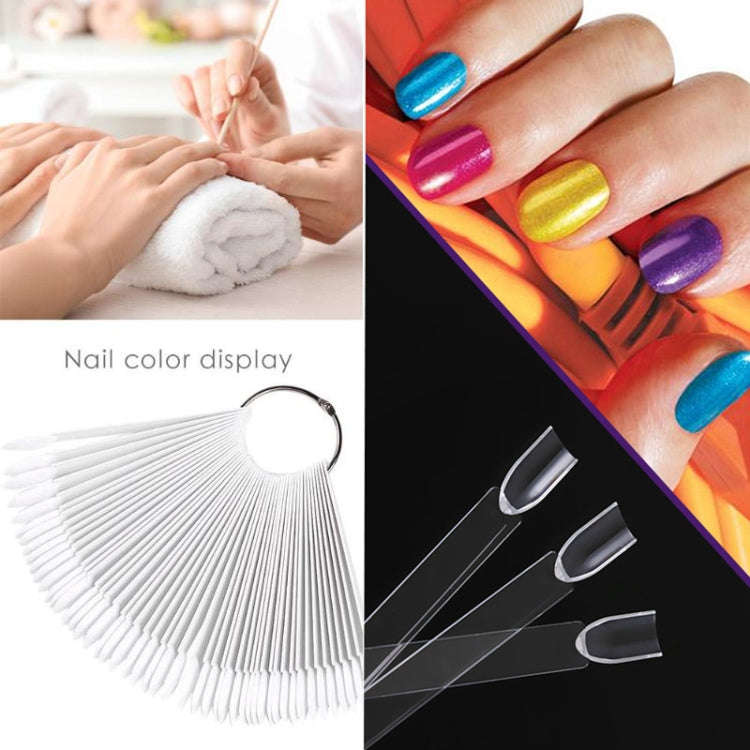 3 Set Fan-shaped Nail Mold Swatch Nail Polish Color Card Nail Art Display BoardWith circle - B...