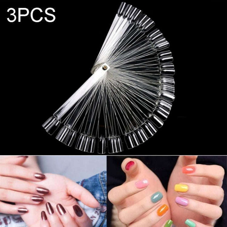 3 Set Fan-shaped Nail Mold Swatch Nail Polish Color Card Nail Art Display BoardWith nails - tr...
