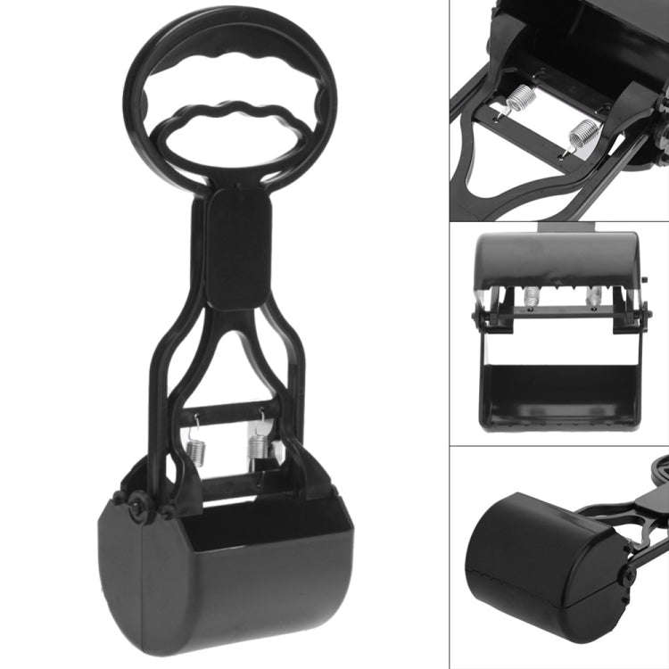 Long Handle Jaw Poop Scoop Clean Pick Up Animal Waste Dog Puppy Cat Waste Picker(Black)