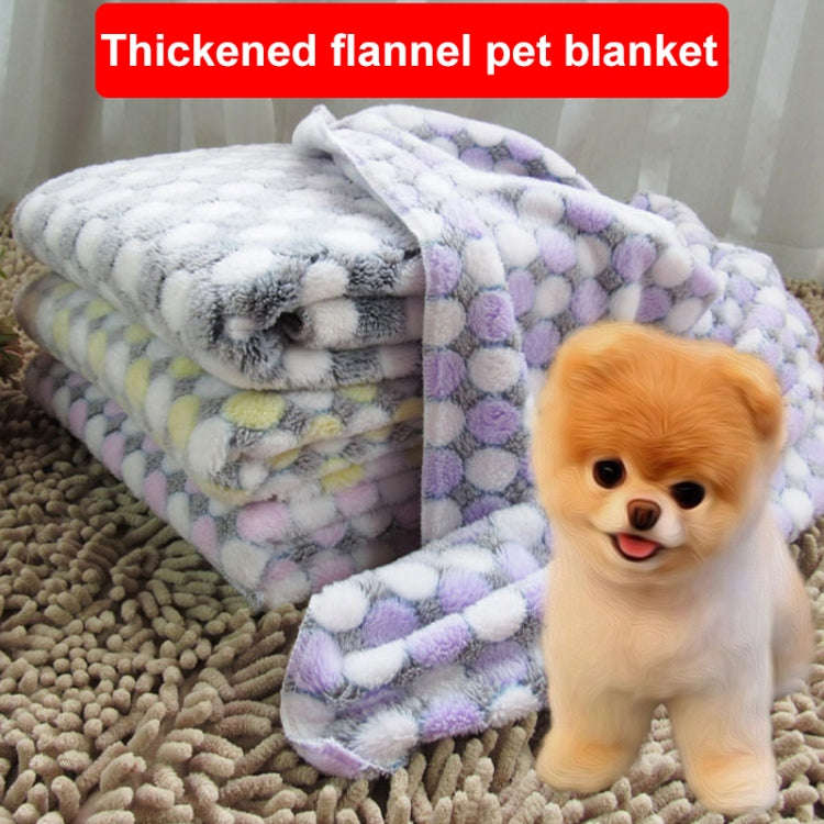 Soft Flannel Pet Blanket Dots Printed Breathable Bed Mat Warm Pet Sleeping Cushion Cover for Pet ...