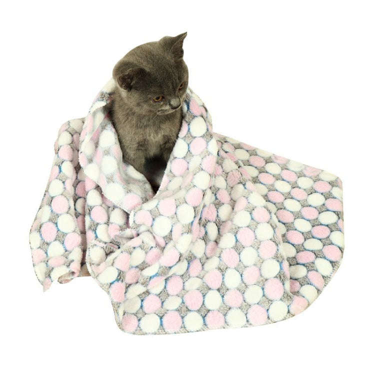 Soft Flannel Pet Blanket Dots Printed Breathable Bed Mat Warm Pet Sleeping Cushion Cover for Pet ...